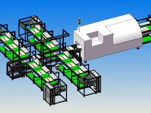 플러그인 용접 생산 라인은 주석 용광로를 통과하는 방식을 채택하여 3D 모델