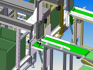 automatic packing line - packing sorting and stacking equipment line 3D Model