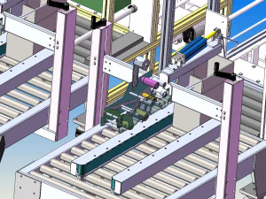 automatic packing line - packing sorting and stacking equipment line 3D Model