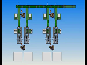 automatic packing line - packing sorting and stacking equipment line 3D Model