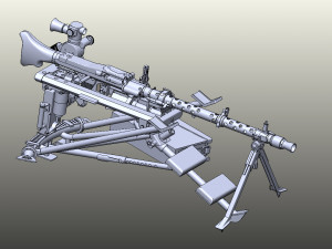 machinemg-34-with-lafette 3D मॉडल
