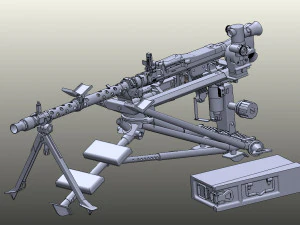 machinemg-34-with-lafette 3D Model