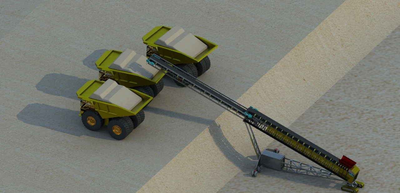 telescopic stacker belt conveyor 3D Model .c4d .max .obj .3ds .fbx .stl .blend 