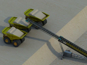 telescopic stacker belt conveyor 3D Model