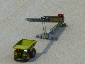 telescopic stacker belt conveyor 3D Model