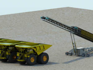telescopic stacker belt conveyor 3D Model