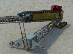 telescopic stacker belt conveyor 3D Model