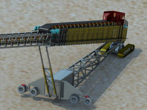 telescopic stacker belt conveyor 3D Model