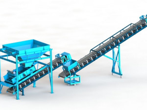 vibrating screen machine for concrete mixing plant Model 3D
