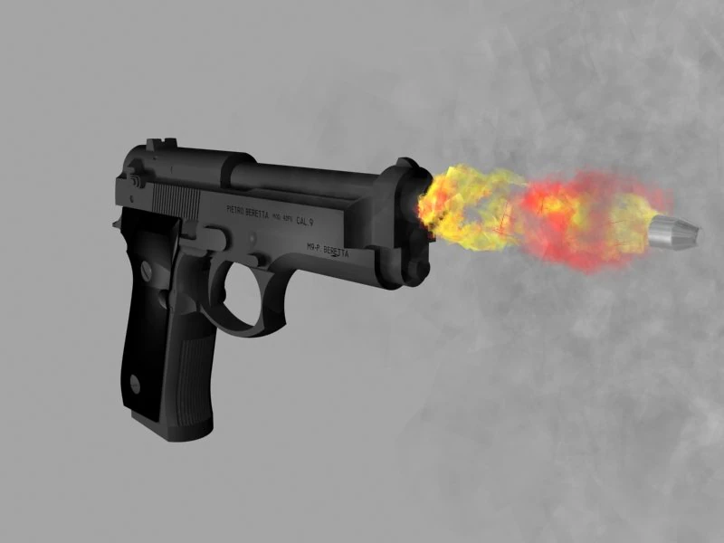 beretta 92f pistol 3D Model .c4d .max .obj .3ds .fbx .stl .blend