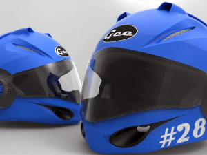 kask integralny z zewnętrzną skorupą Model 3D