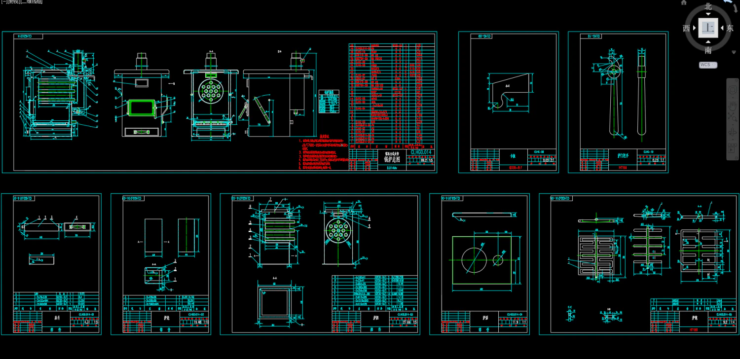 clhg0014 full set of cad drawings of atmospheric pressure vertical fire pipe heating boiler 3D Model .c4d .max .obj .3ds .fbx .stl .blend