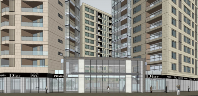 Modern style ground floor commercial hotel apartment building SU model 3D Модель .c4d .max .obj .3ds .fbx .stl .blend