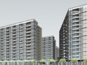 Modern style ground floor commercial hotel apartment building SU model 3D Модель