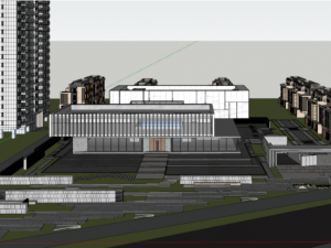 SU model of modern stacked high-rise buildings in the south of the flower language 3D Model