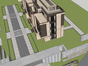 SU model of modern stacked high-rise buildings in the south of the flower language Model 3D