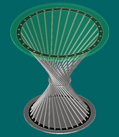 Stainless steel bar glass round table 3D मॉडल .c4d .max .obj .3ds .fbx .stl .blend