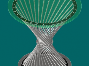 Stainless steel bar glass round table 3D मॉडल
