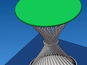 Stainless steel bar glass round table 3D Model