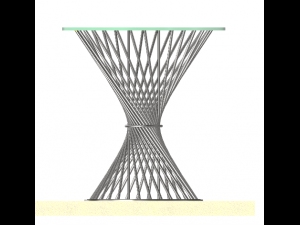 Stainless steel bar glass round table 3D मॉडल