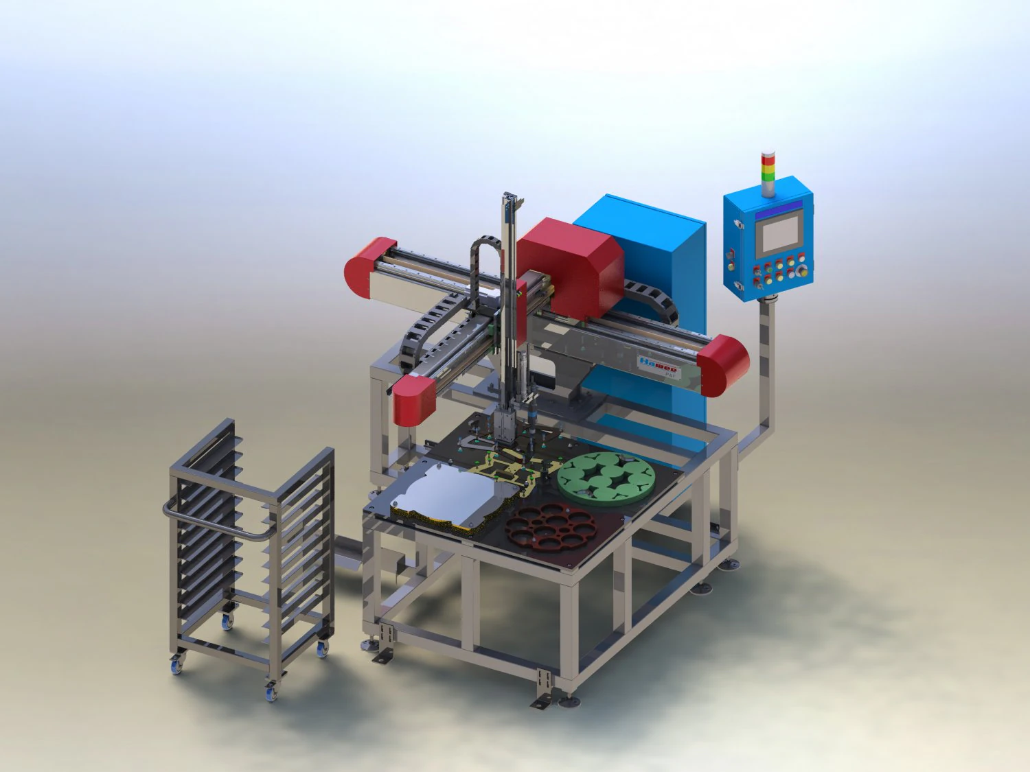 Fully automatic three-axis painting robot 3D Model .c4d .max .obj .3ds .fbx .stl .blend 