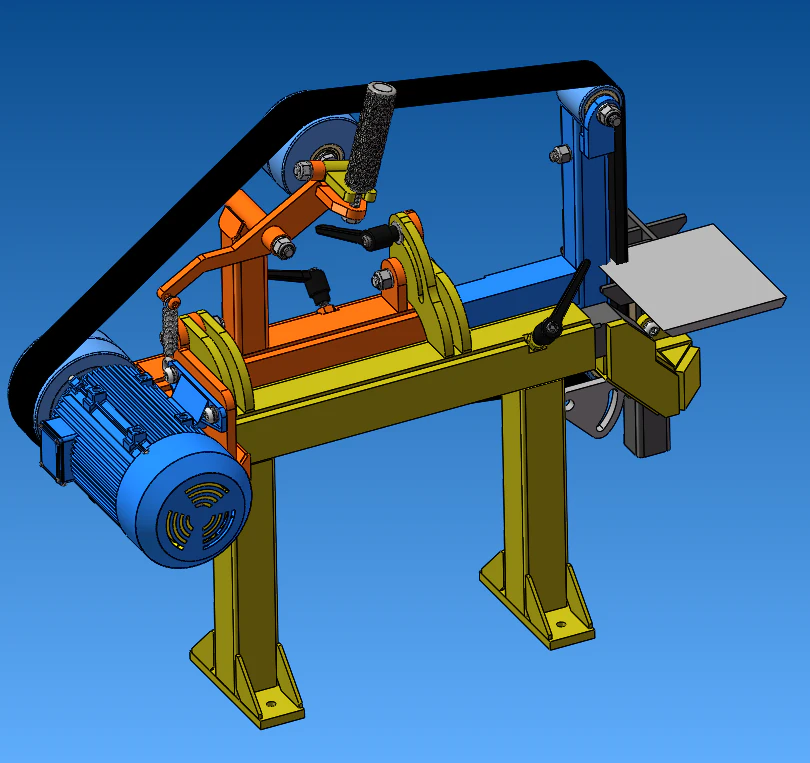 Design of belt grinder 3D Model .c4d .max .obj .3ds .fbx .stl .blend 