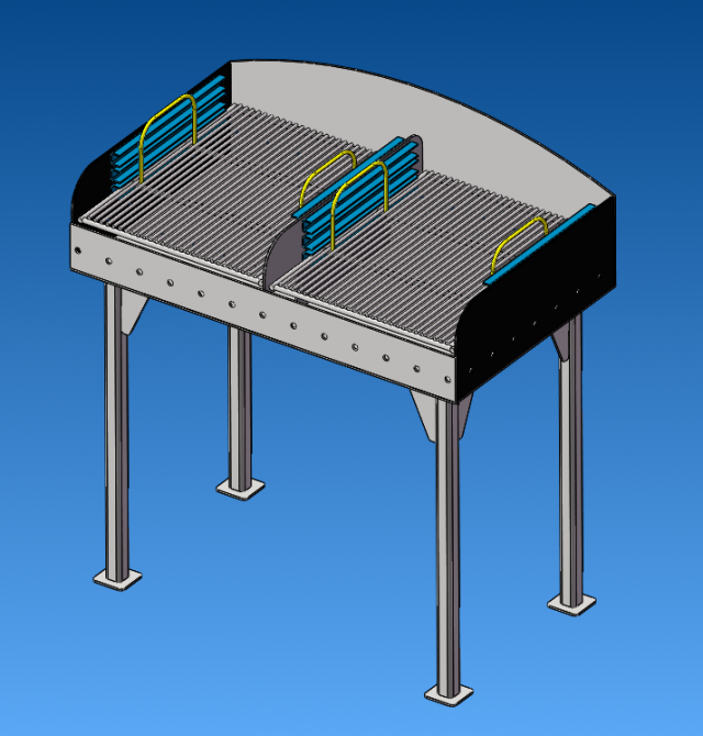 BBQ grill 1000x600x890 3D Model .c4d .max .obj .3ds .fbx .stl .blend 