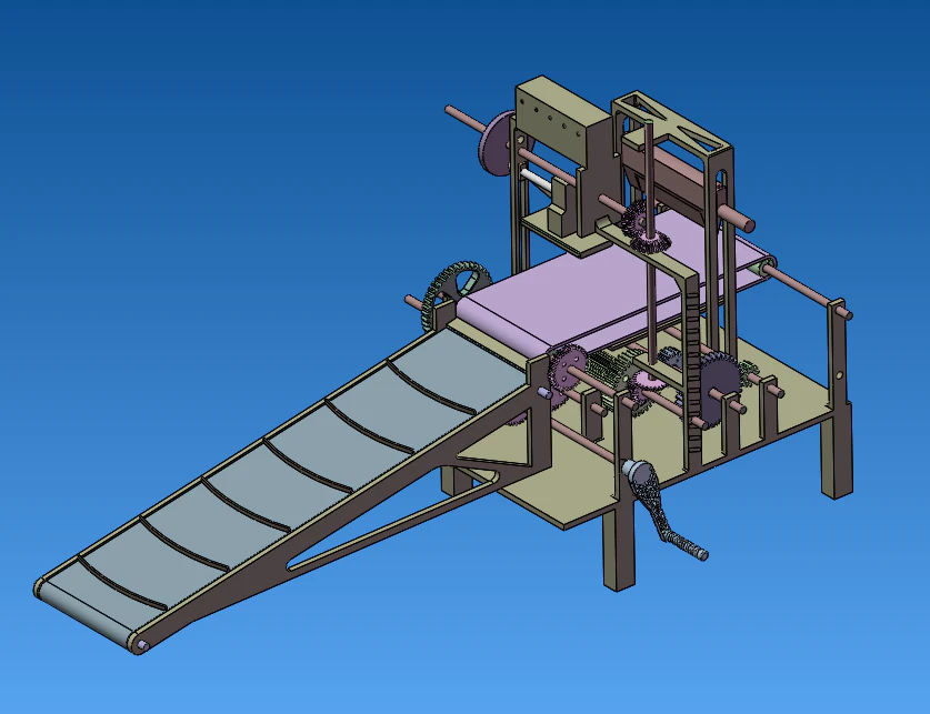 Conveyor belt feeding punching machine 3D Model .c4d .max .obj .3ds .fbx .stl .blend 