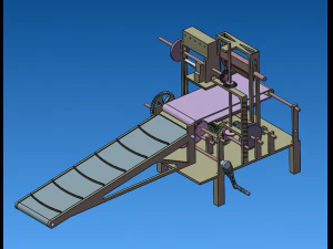 컨베이어 벨트 공급 펀칭기 3D 모델