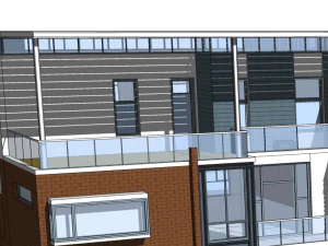 Modern Townhouse Building Model 3D Model