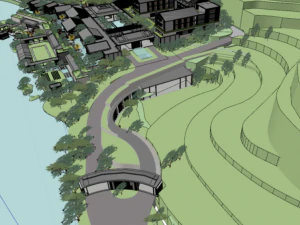 Nuevo hotel chino de lujo Marriott construye modelo SU Modelo 3D