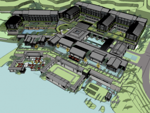New Chinese luxury Marriott hotel building SU model 3D 模型