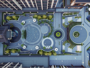 New Chinese style residential area landscape design su model Modello 3D