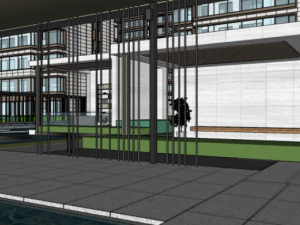 New Chinese style Tianyu area landscape SU model 3D Model
