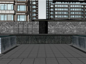 New Chinese style Tianyu area landscape SU model 3D Model