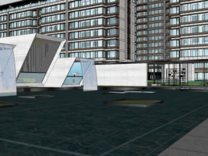 New Chinese style Tianyu area landscape SU model 3D Model