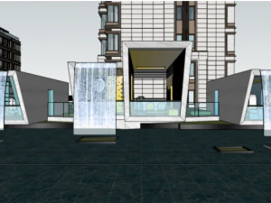 New Chinese style Tianyu area landscape SU model 3D Model