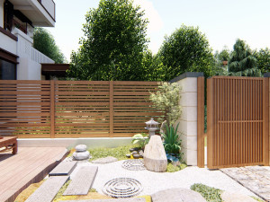 Japanese style garden SU model landscape Modelo 3D