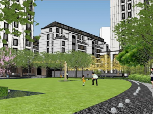 New Chinese style residential area landscape Modelo 3D