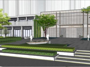 Modern Art Fashion Residential Display Area Landscape SU Model 3D Модель