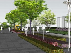 Modern Art Fashion Residential Display Area Landscape SU Model 3D Модель