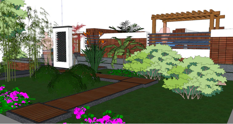 Modern Chinese style landscape garden design su model 3D Model .c4d .max .obj .3ds .fbx .stl .blend 