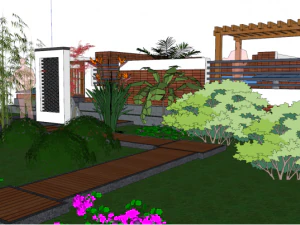 Modelo su de design de jardim paisag&iacute;stico moderno em estilo chin&ecirc;s Modelo 3D