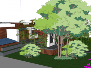 Modern Chinese style landscape garden design su model Modelo 3D