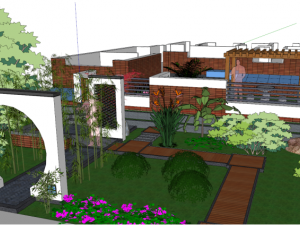 Modern Chinese style landscape garden design su model Modelo 3D
