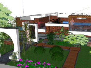 Modern Chinese style landscape garden design su model 3D Model