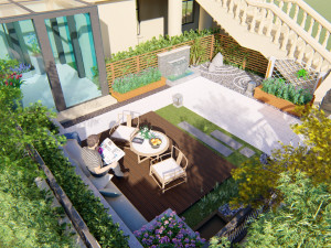 Modern garden SU model 3D Model