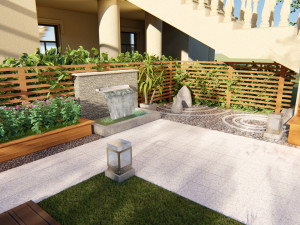 Modern garden SU model Modelo 3D