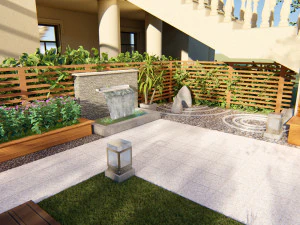 Modern garden SU model 3D Model