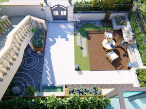 Modern garden SU model 3D Model